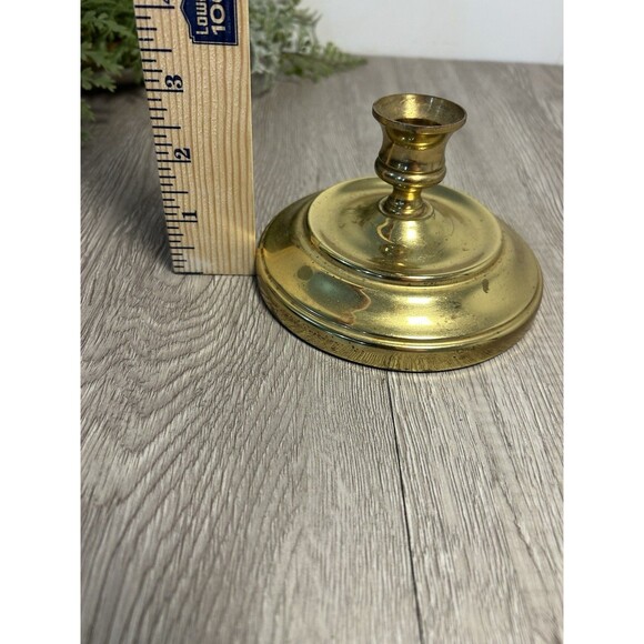 Vintage Solid Brass Candlestick Candle Holder Cottage Farm MCM - Picture 6 of 6
